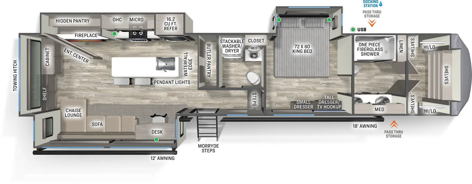 Sierra Fifth Wheels 3900HBLR Floorplan